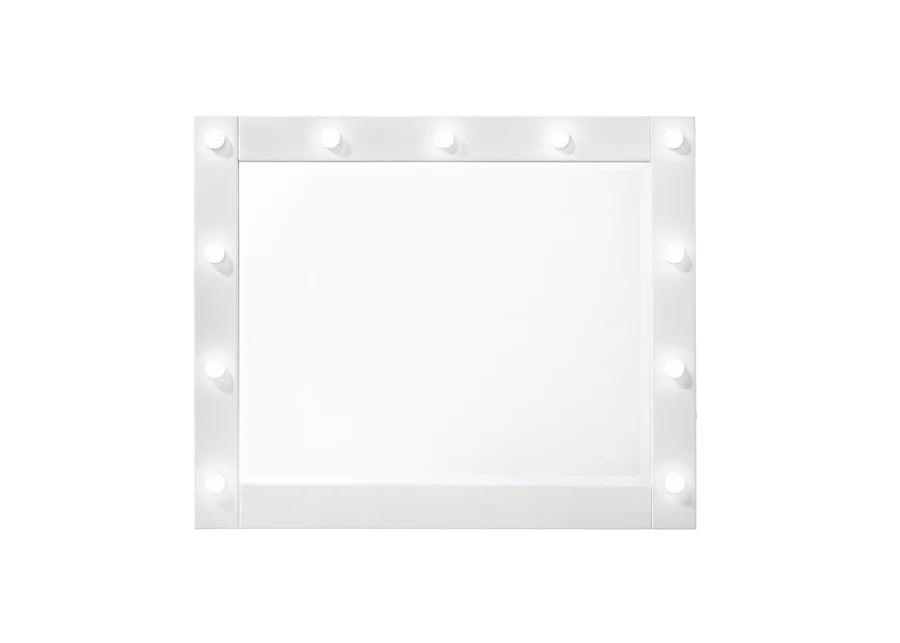 Juego de tocador Avery White con espejo iluminado