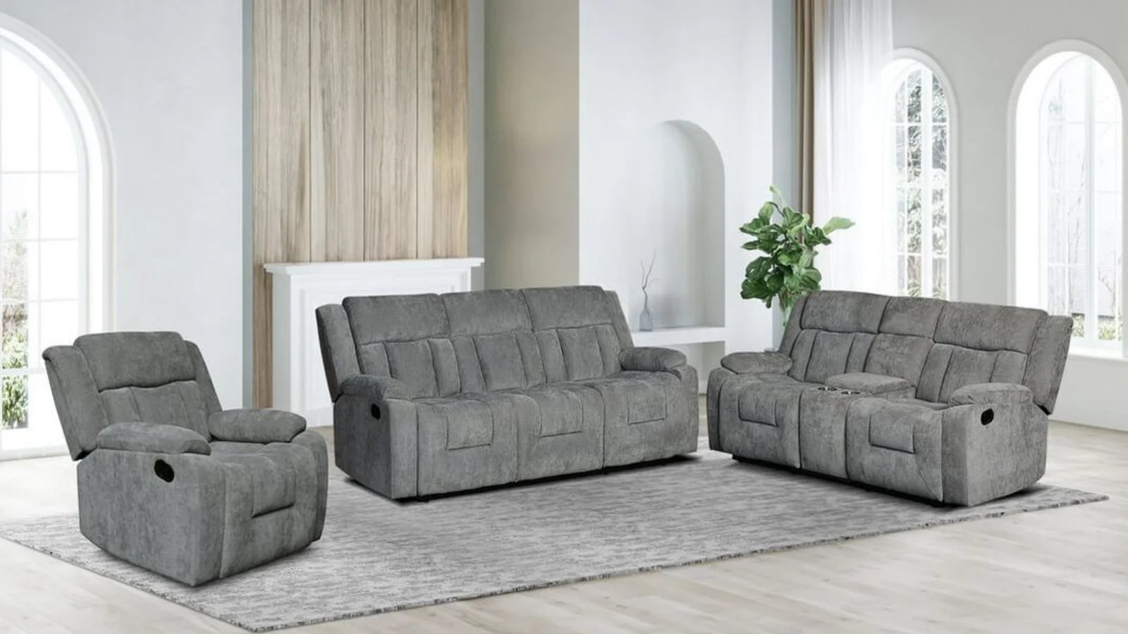 Farrah Gray 3-Pieces Reclining Living Room Set