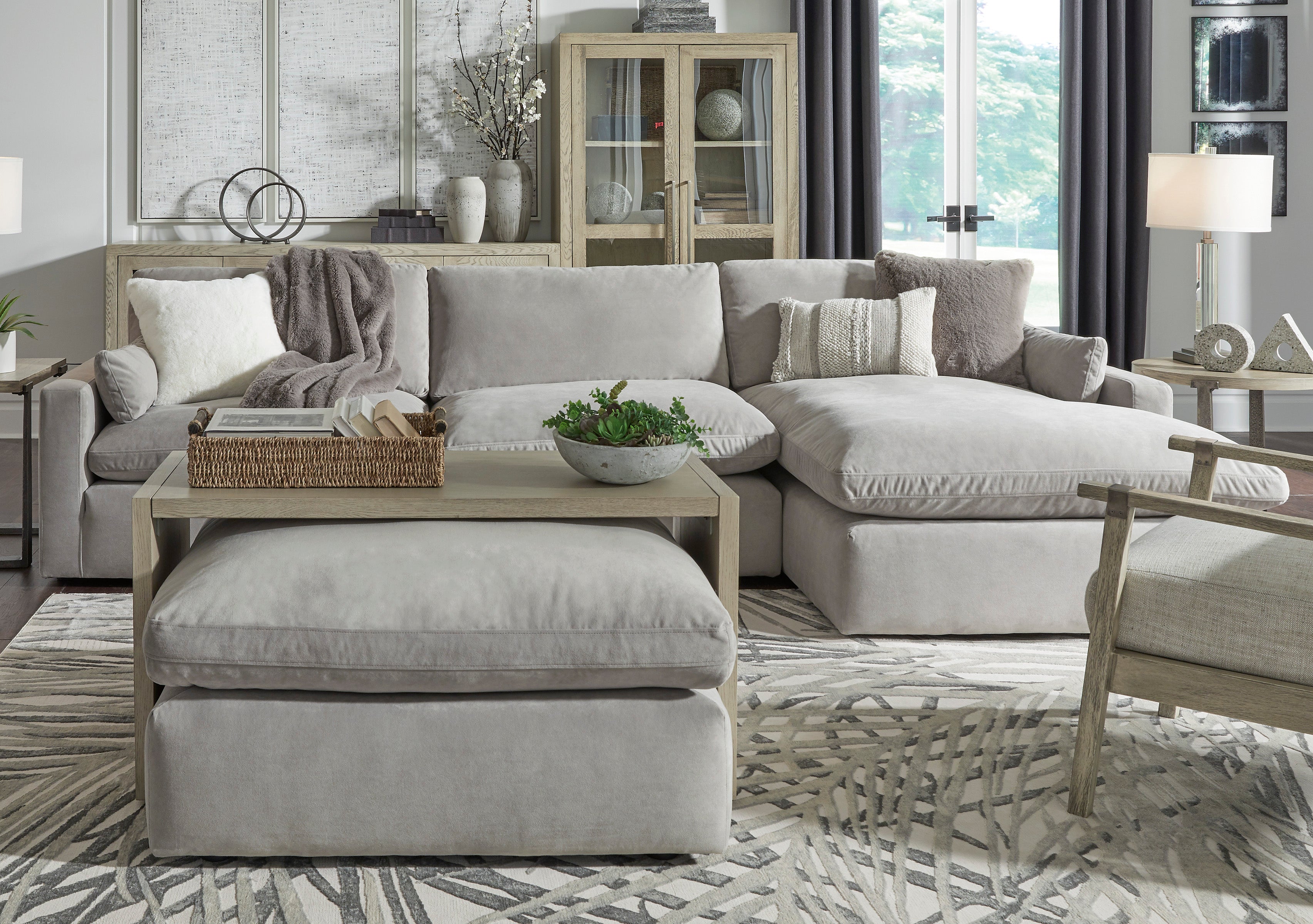 Sophie Gray 3-Piece RAF Sofa Chaise