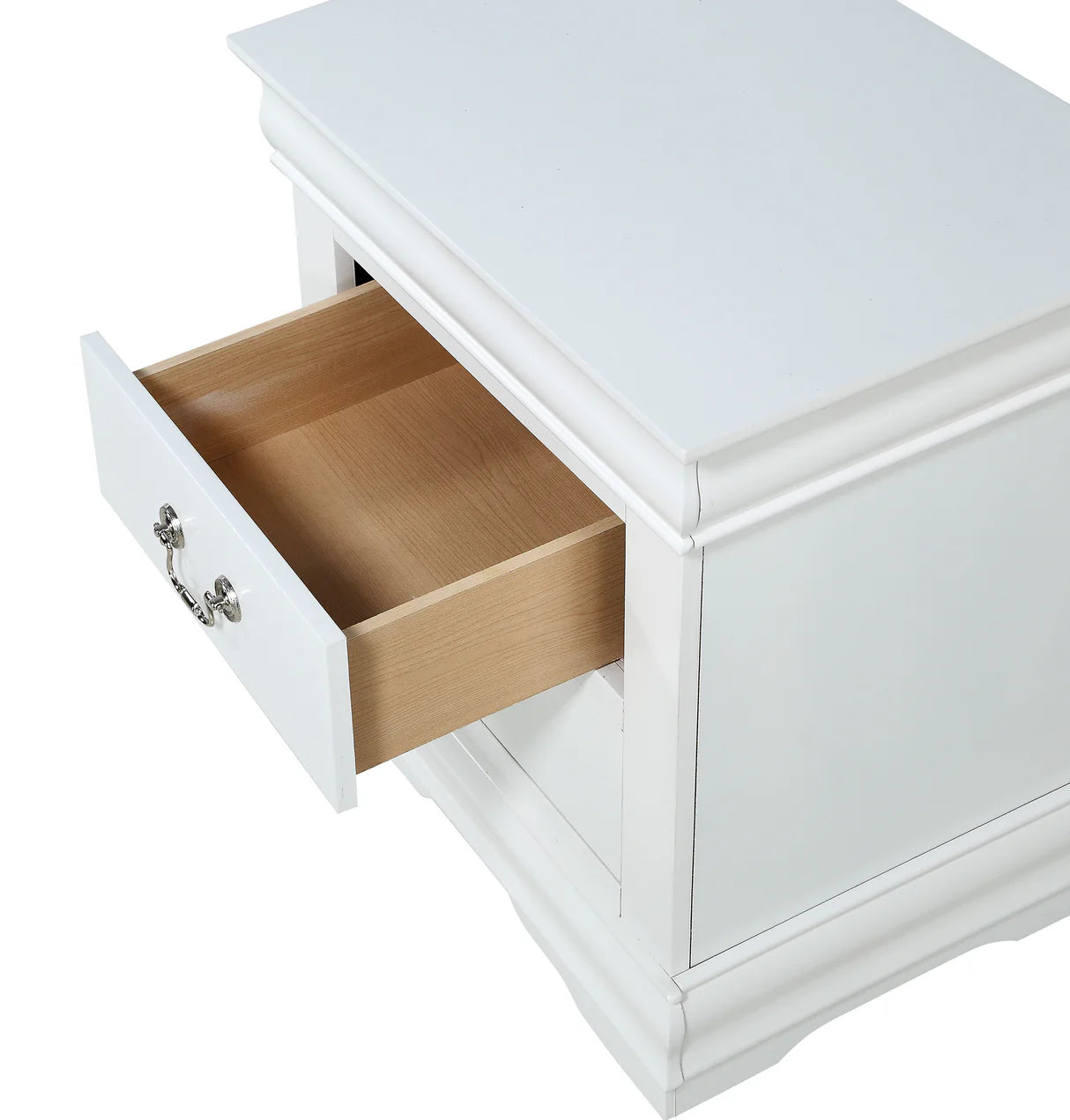 Conjunto de dormitorio juvenil Louis Philip White Sleigh