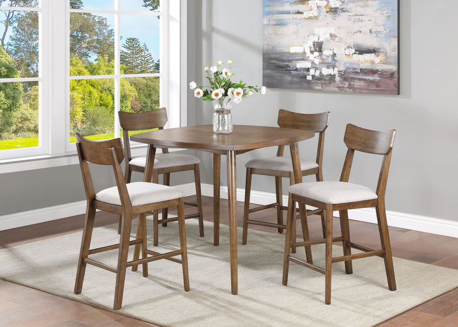 Juego de comedor cuadrado de altura de mostrador Weldon Brown
