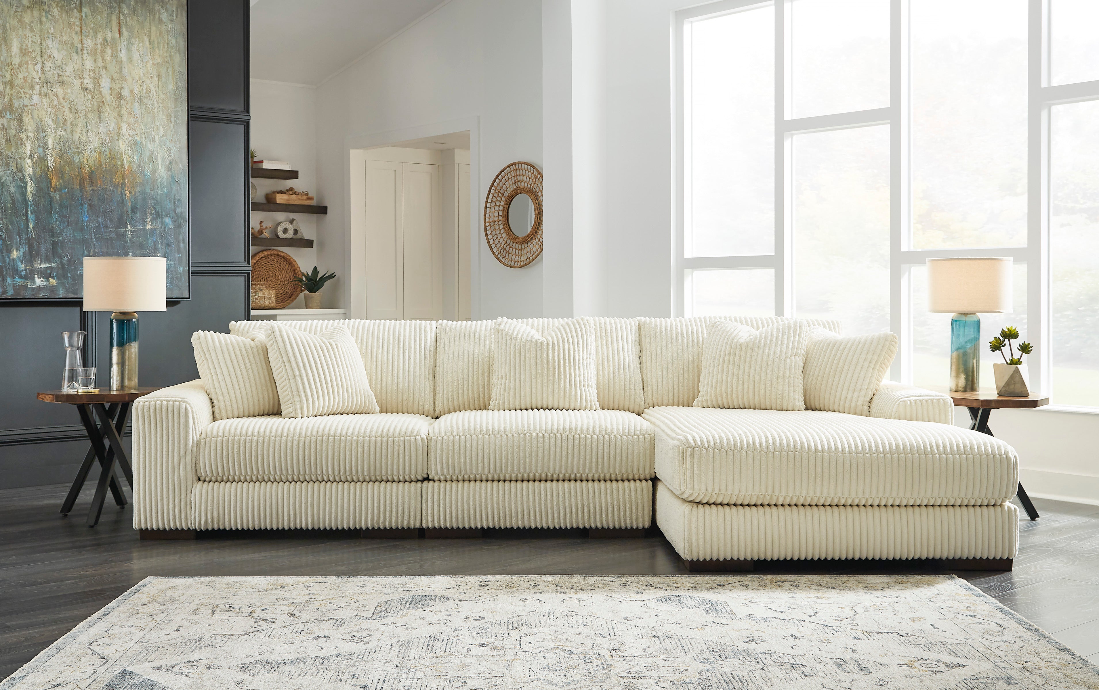 Seccional Lindyn Ivory de 3 piezas