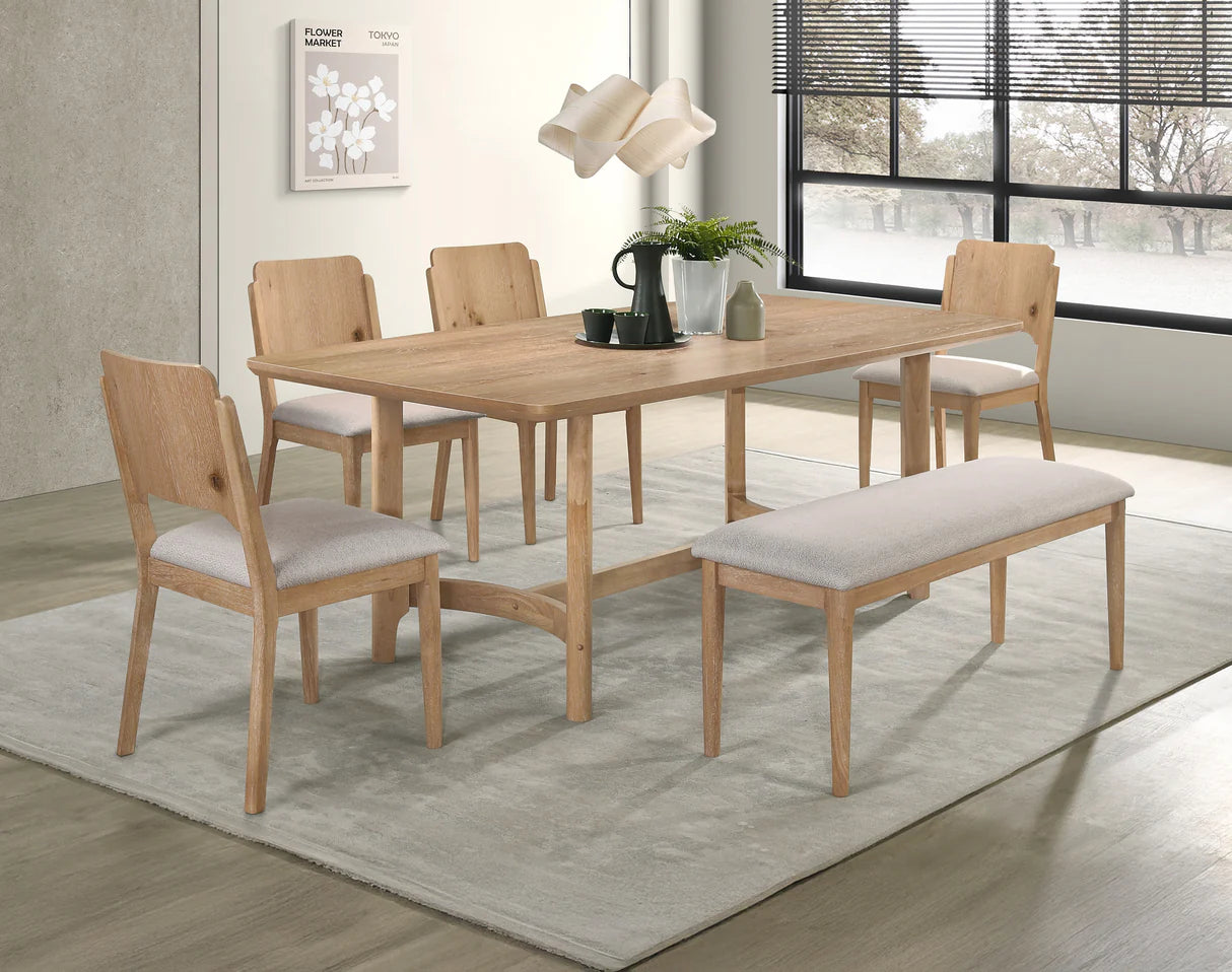 Arden Warm Wood/Beige Dining Set