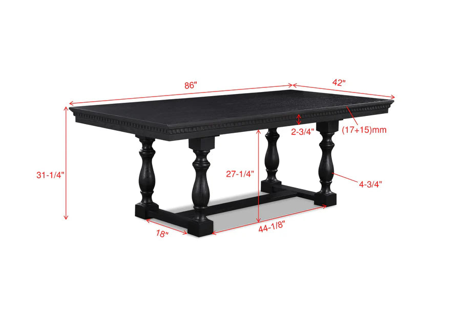 Juego de comedor Regent Charcoal Black