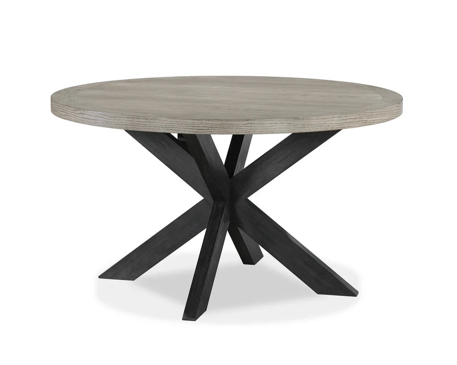Juego de comedor redondo Stevens en negro carbón y gris claro