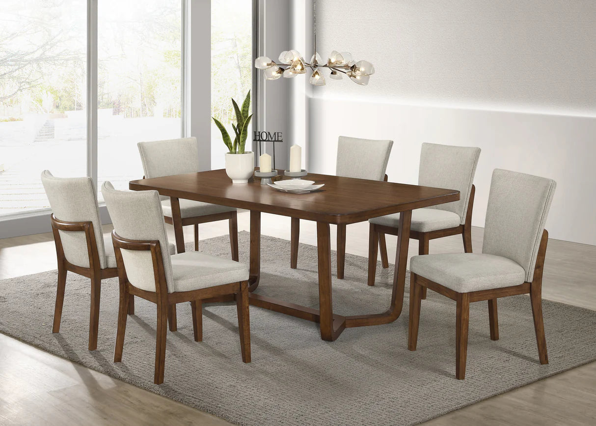 Salerno Beige/Brown Dining Set
