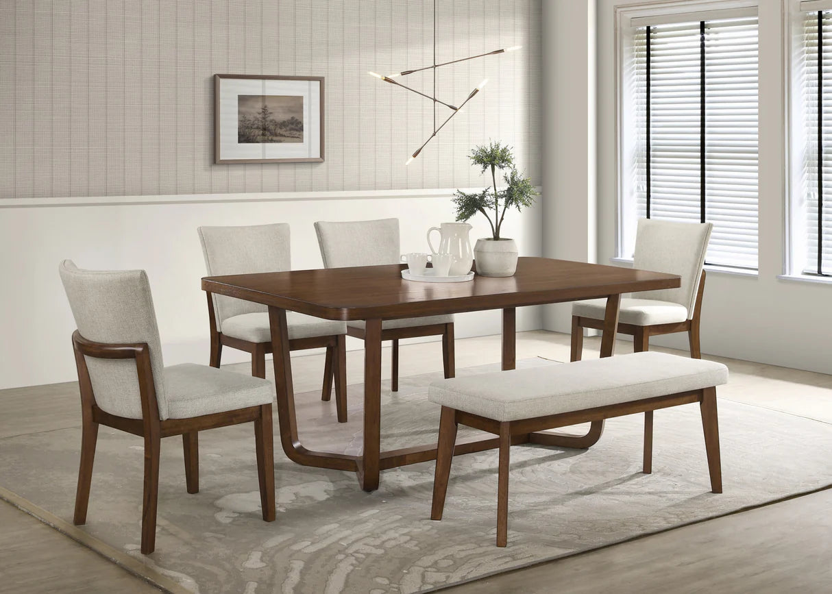 Salerno Beige/Brown Dining Set