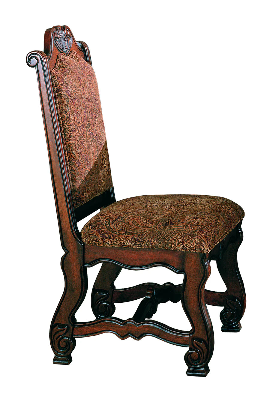 Juego de comedor formal extensible neorrenacentista marrón