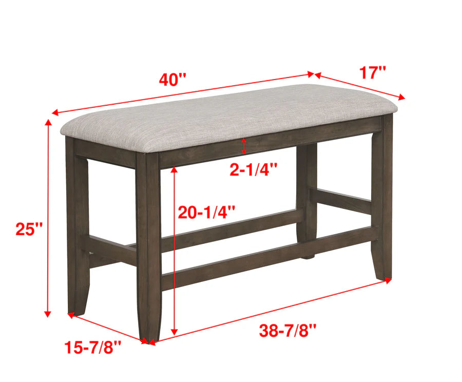 Juego de comedor de altura de mostrador Fulton Gray
