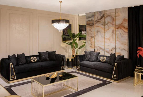 Olympia Navy Velvet Sofa & Loveseat