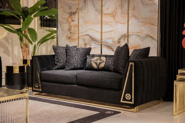Olympia Navy Velvet Sofa & Loveseat