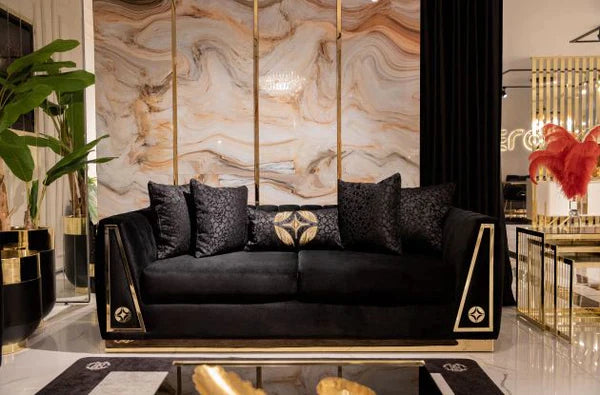Olympia Navy Velvet Sofa & Loveseat