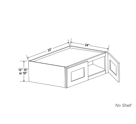 White Shaker 33″ W Refrigerator Wall Cabinet