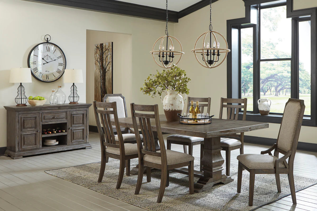Wyndahl Rustic Brown Extendable Dining Set