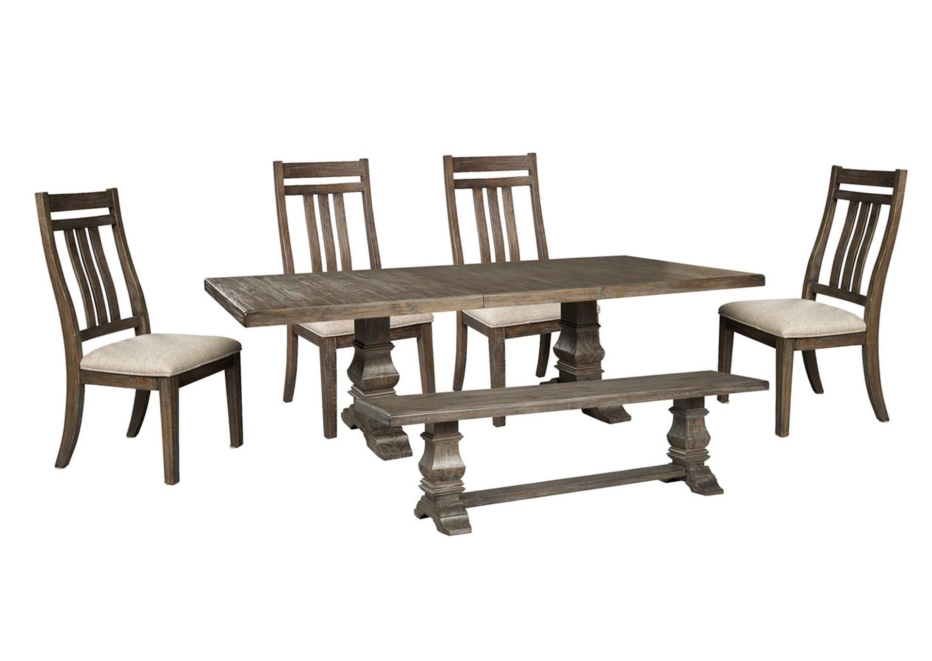 Wyndahl Rustic Brown Extendable Dining Set