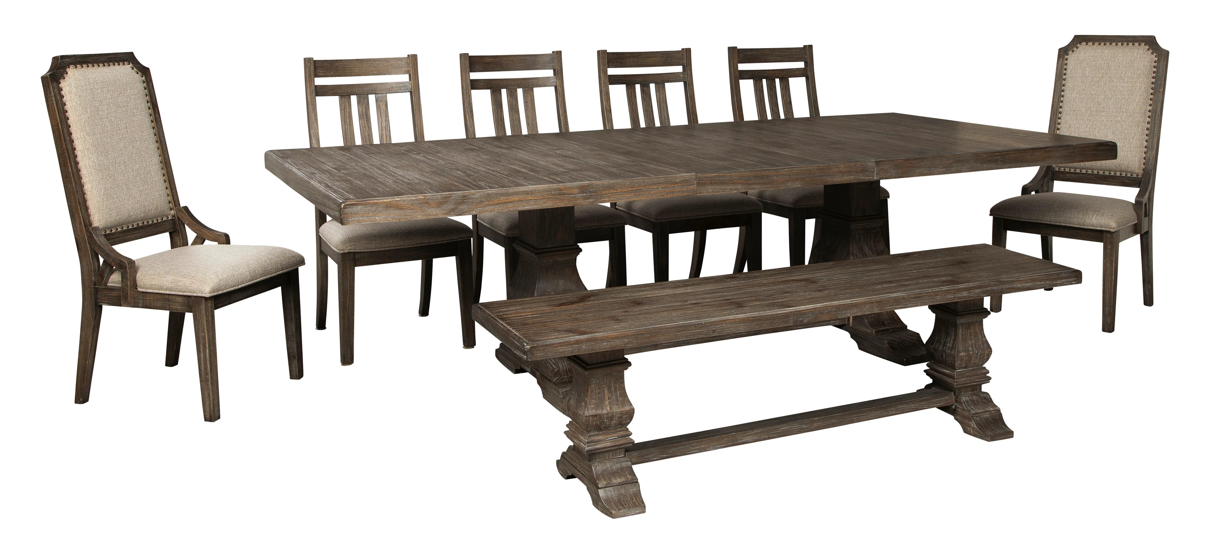 Wyndahl Rustic Brown Extendable Dining Set