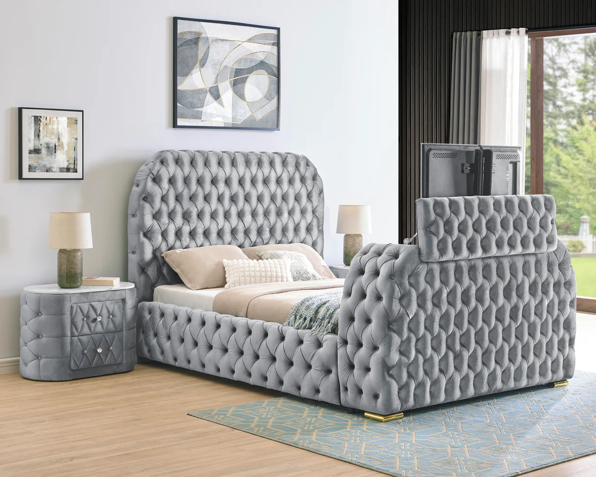 Natalia Upholstered Bedroom Set with TV Lift – Decohub Home