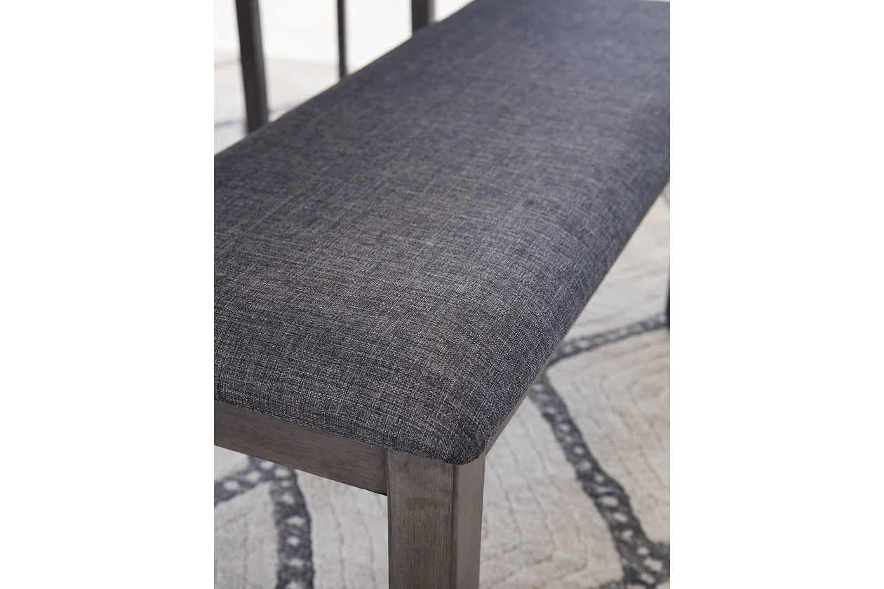 Bridson Gray Dining Table and Chairs with Bench, Set of 6