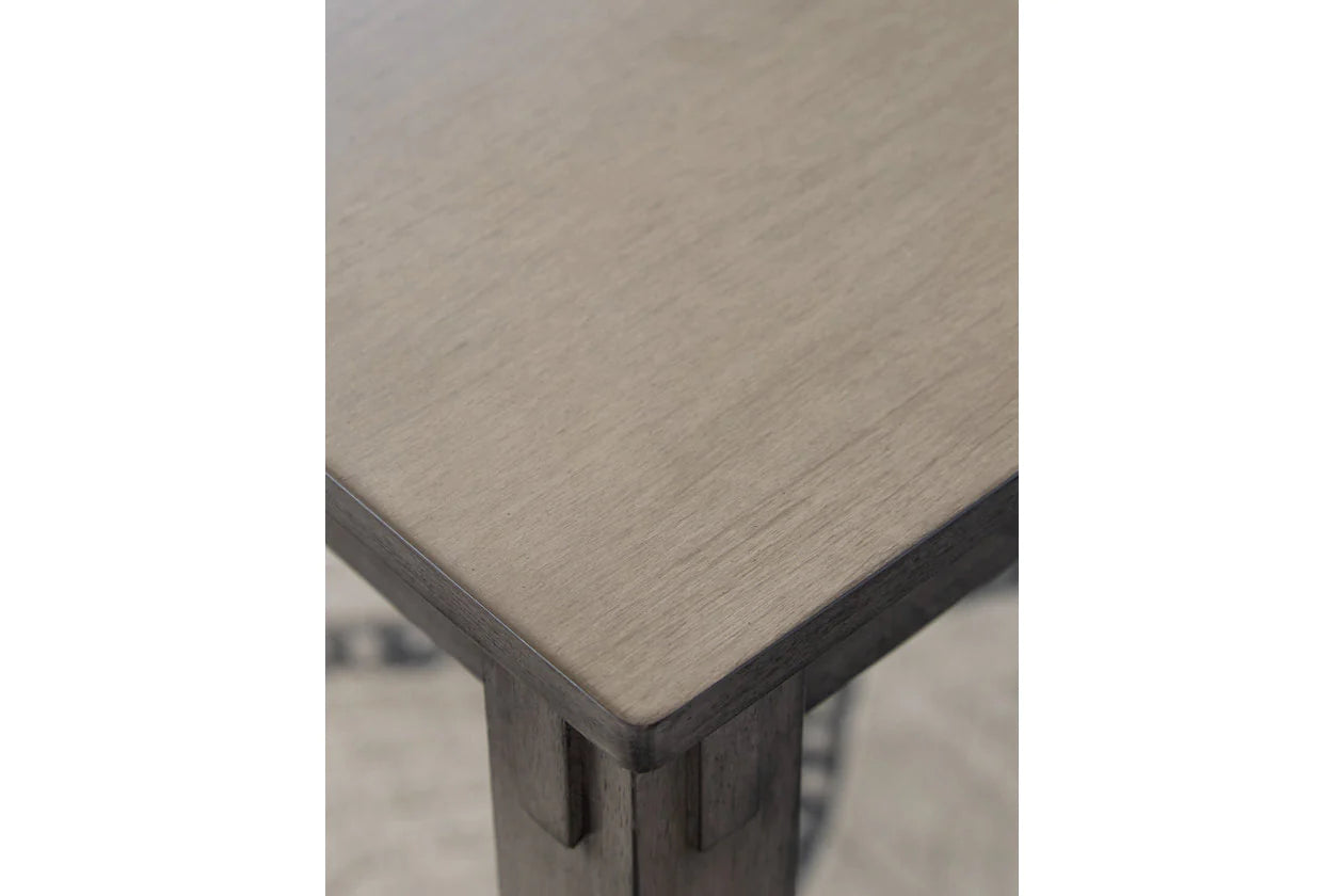 Bridson Gray Dining Table and Chairs with Bench, Set of 6