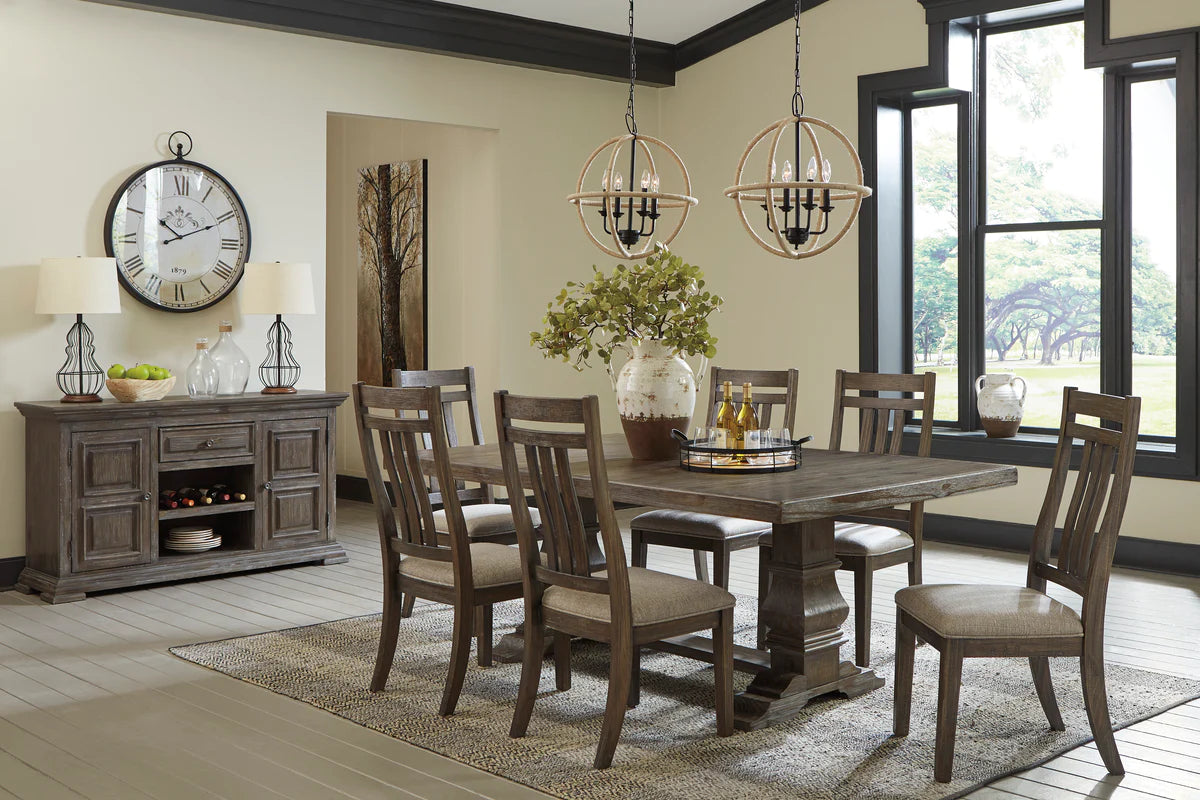 Wyndahl Rustic Brown Extendable Dining Set