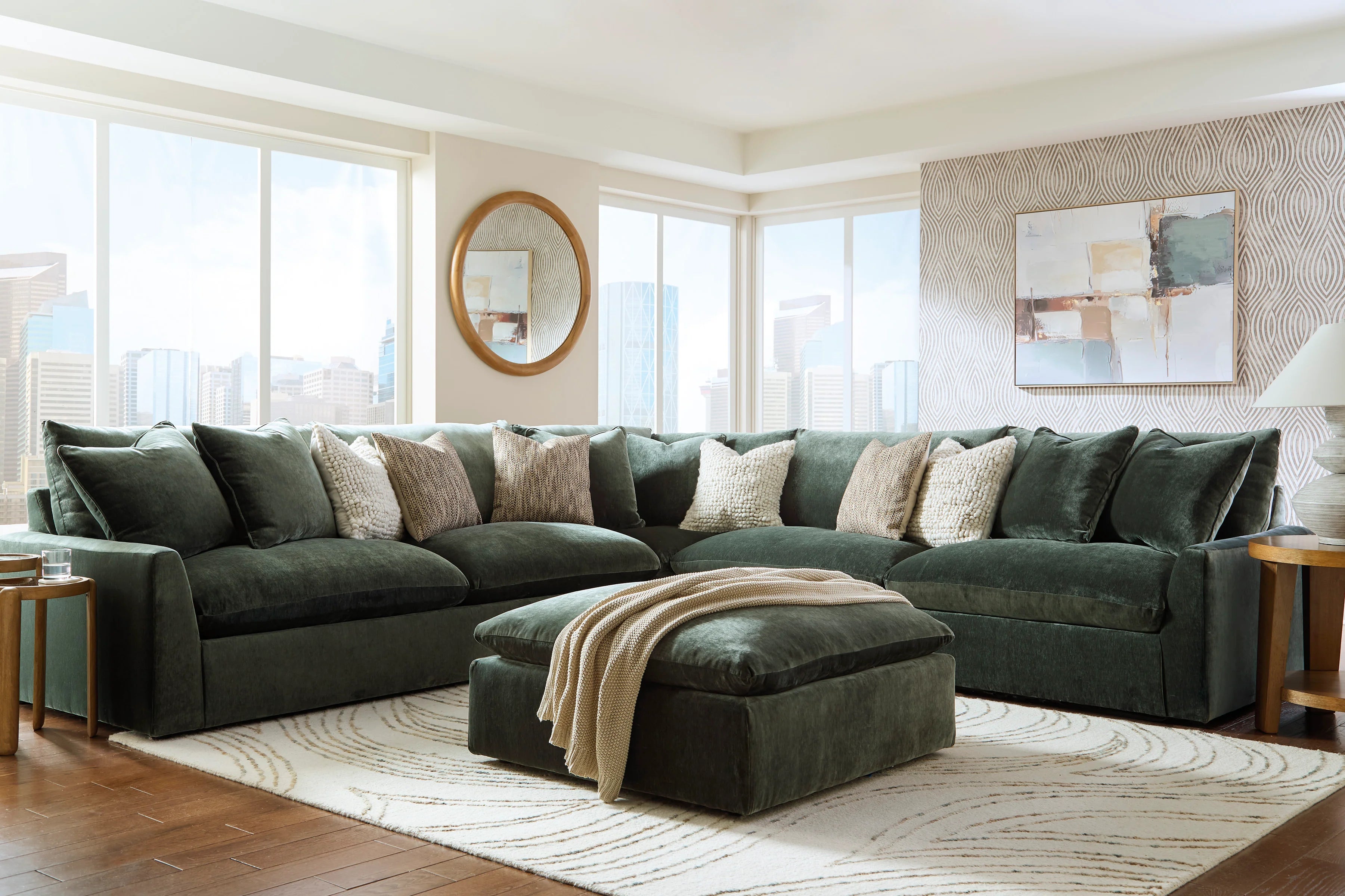 Carriage View Jade Sectional 3-Piece