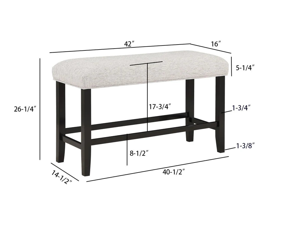 Juego de comedor Dary negro/marrón de altura de mostrador
