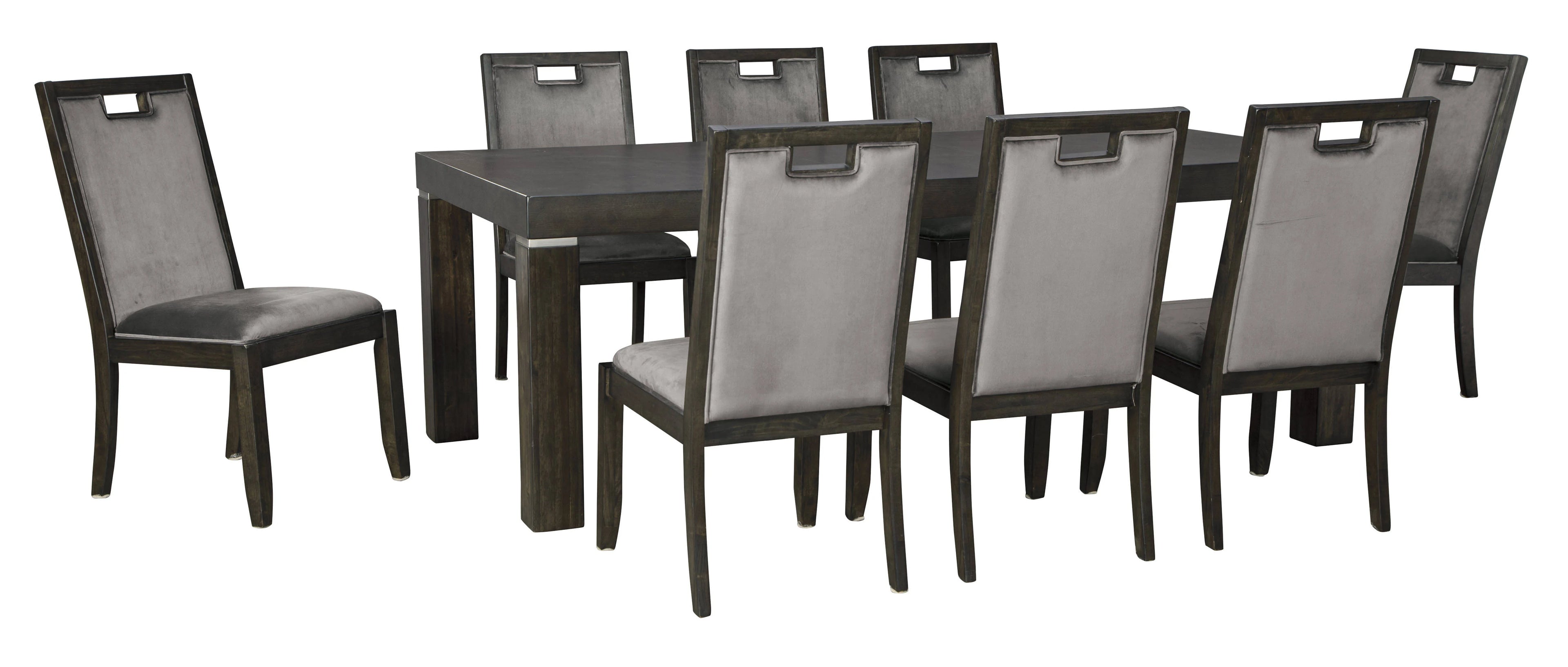 Hyndell Gray/Dark Brown Extendable Dining Set