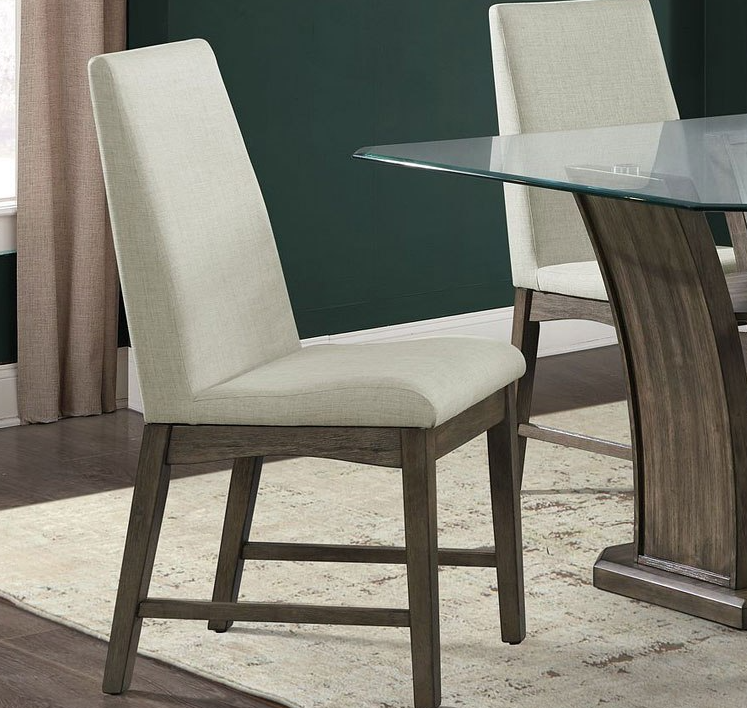 Juego de comedor rectangular elegante de 7 piezas (nogal)