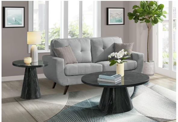 Mesa de centro redonda Bellini de 91 cm - Gris