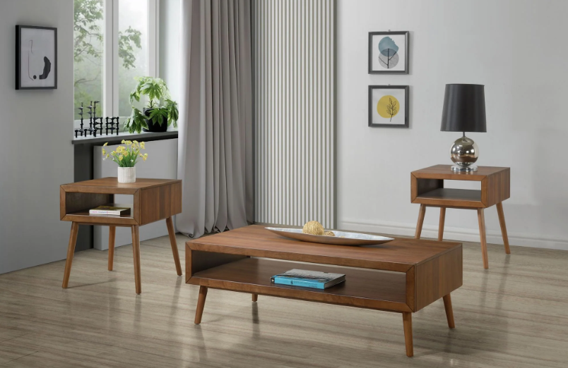 Juego de mesa de centro Malibu en nogal