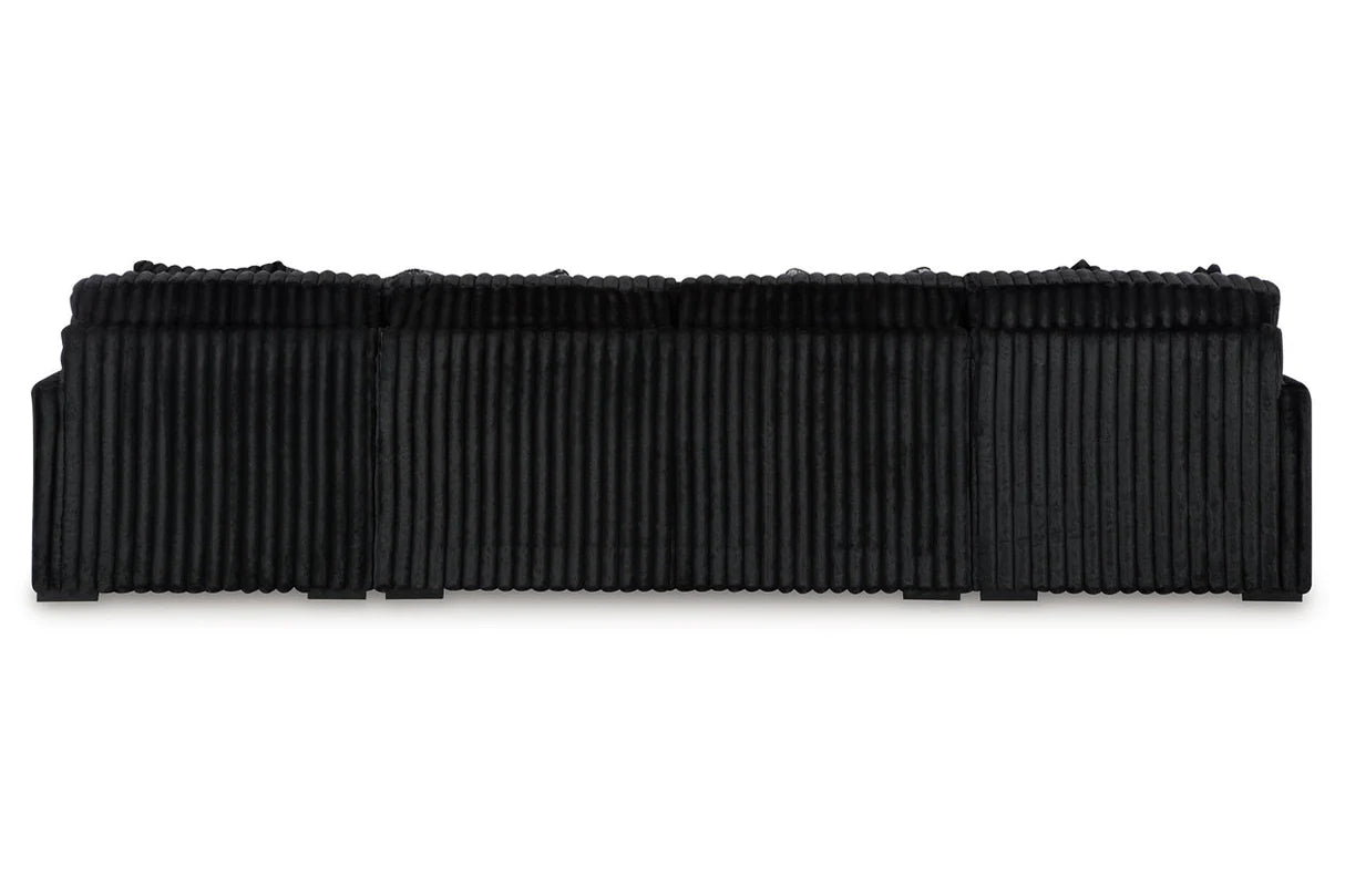 Seccional doble de 3 piezas con chaise longue Midnight-Madness Onyx