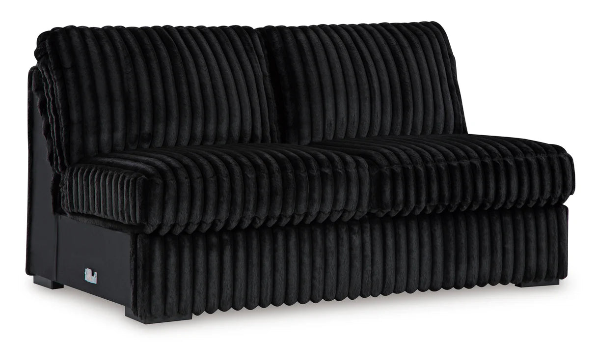Seccional doble de 3 piezas con chaise longue Midnight-Madness Onyx