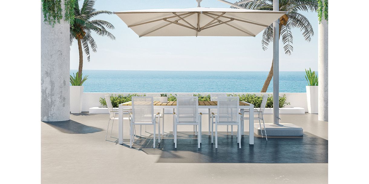 Aviana Outdoor Dining Set White (Table+6 chairs)