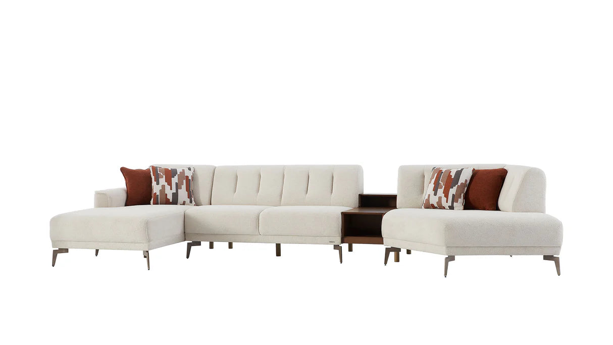 Seccional modular de 4 piezas Atlanta Pearl color marfil