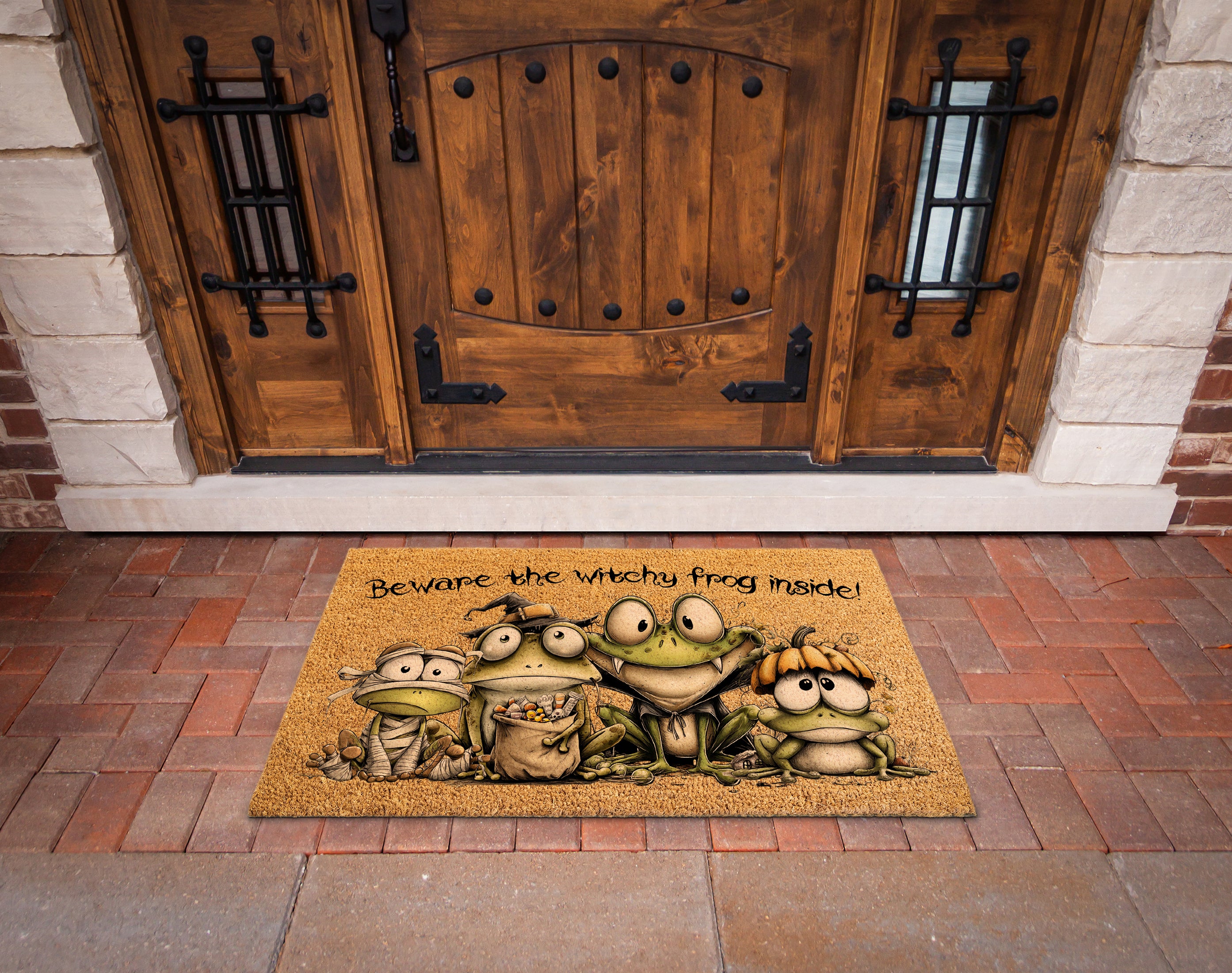 Witchy Frog Family Doormat