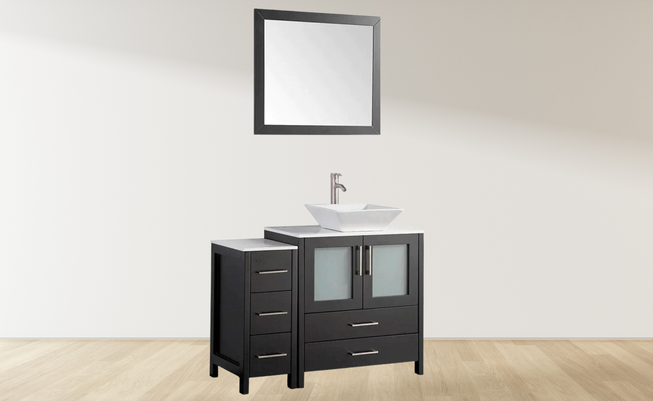 42 in. Single Sink Bathroom Vanity Combo Set in Espresso - Decohub Home