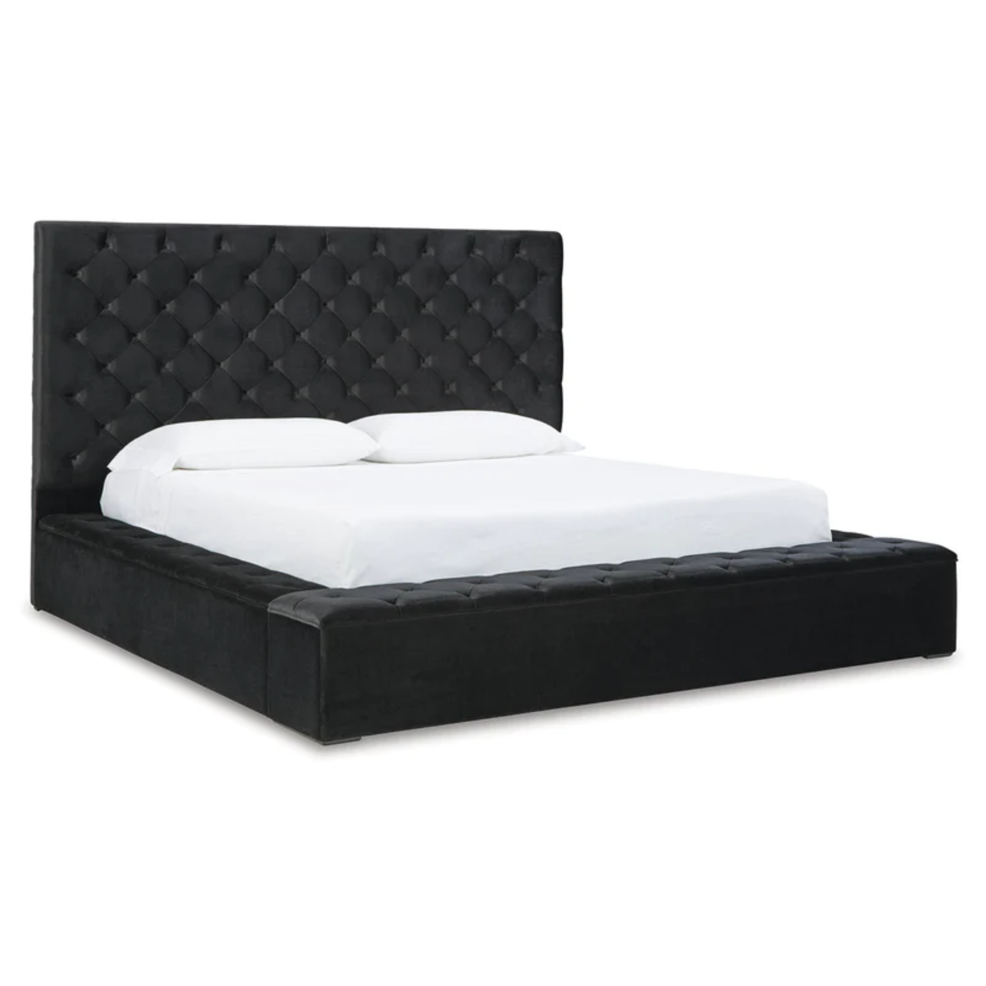 Lindenfield Black King Upholstered Bed with Storage