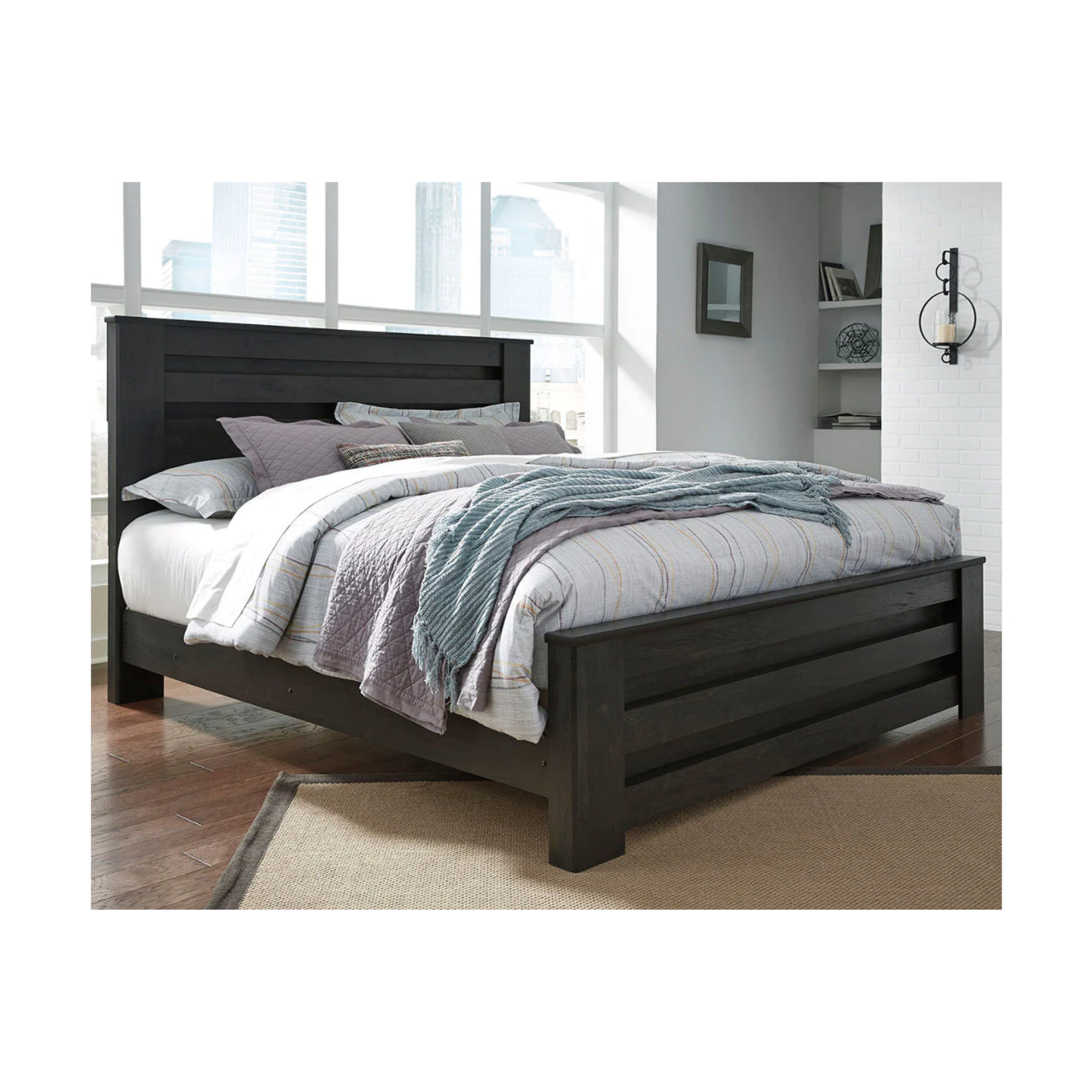 Brinxton Charcoal King Panel Bed