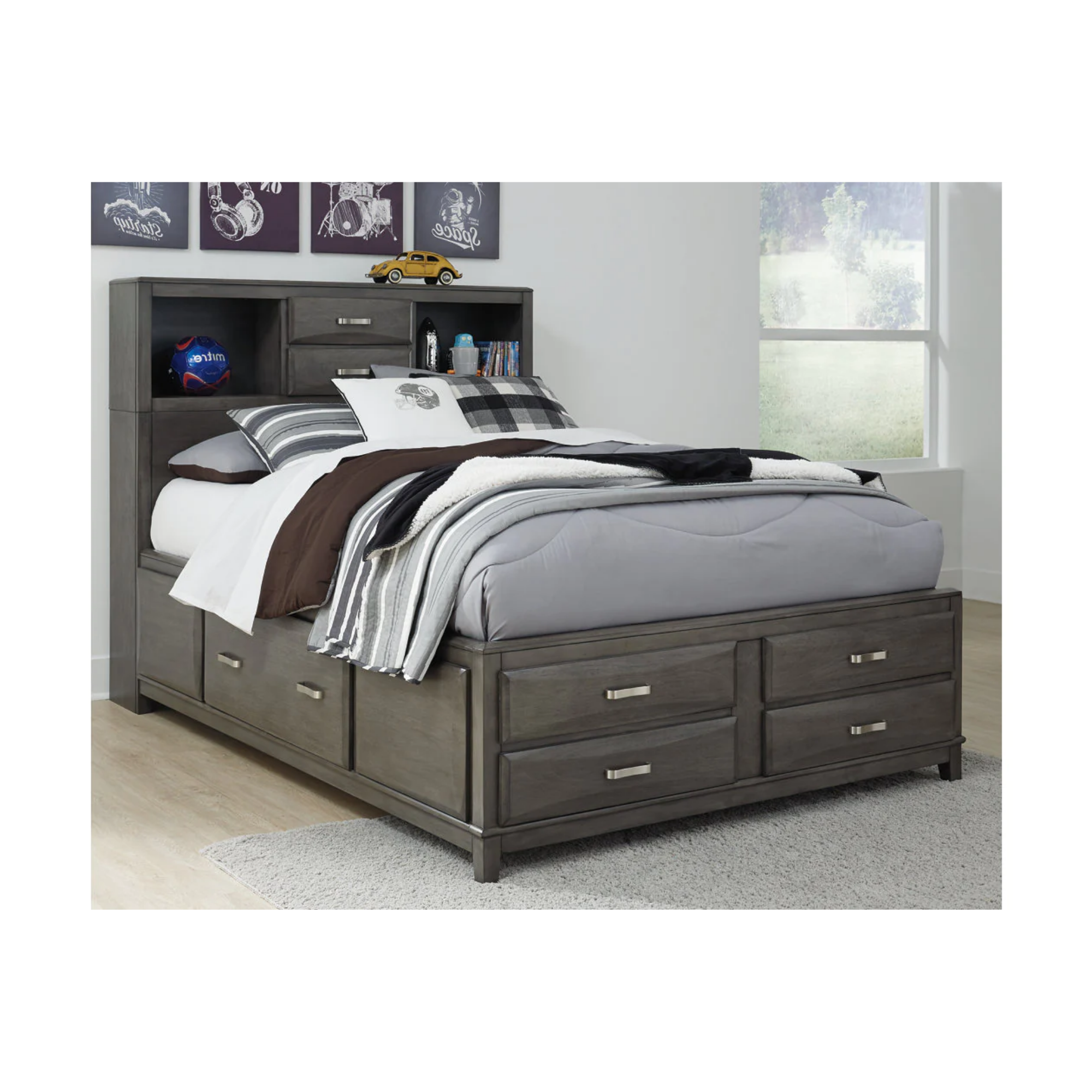 Caitbrook Storage Bed with 7 Drawers