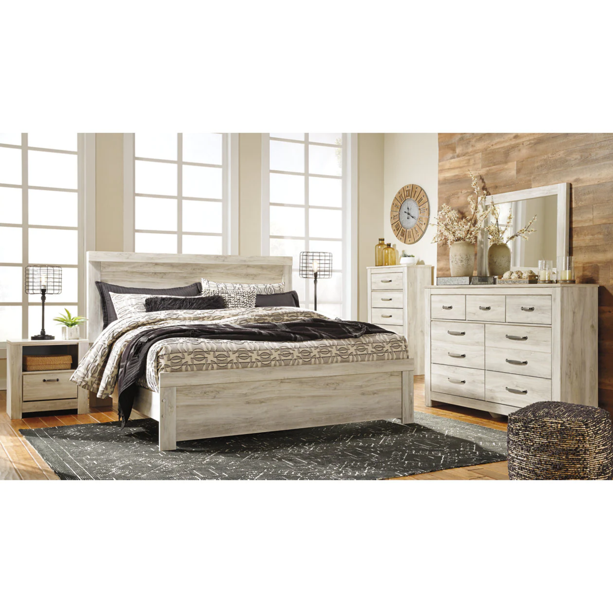 Bellaby Whitewash King Panel Bed