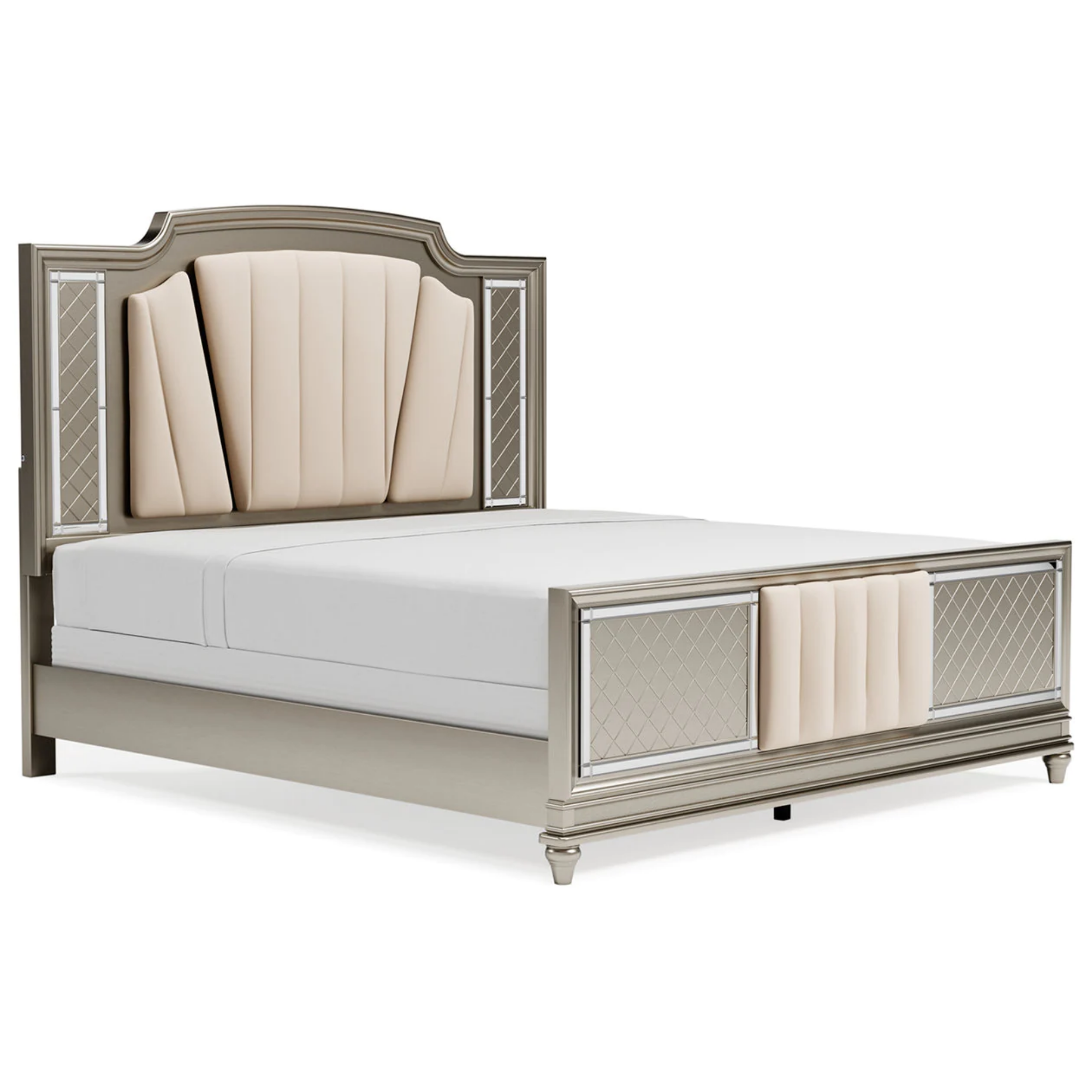 Chevanna Platinum King Upholstered Panel Bed