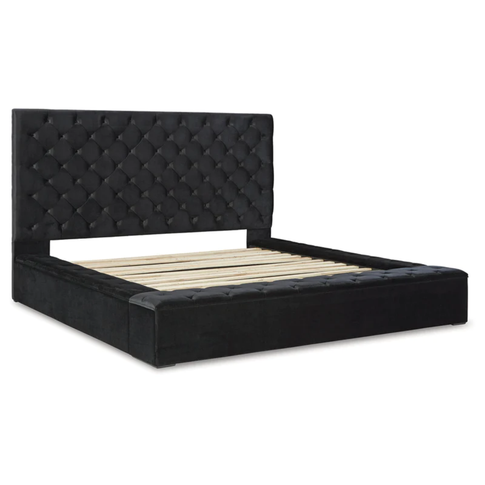Lindenfield Black King Upholstered Bed with Storage
