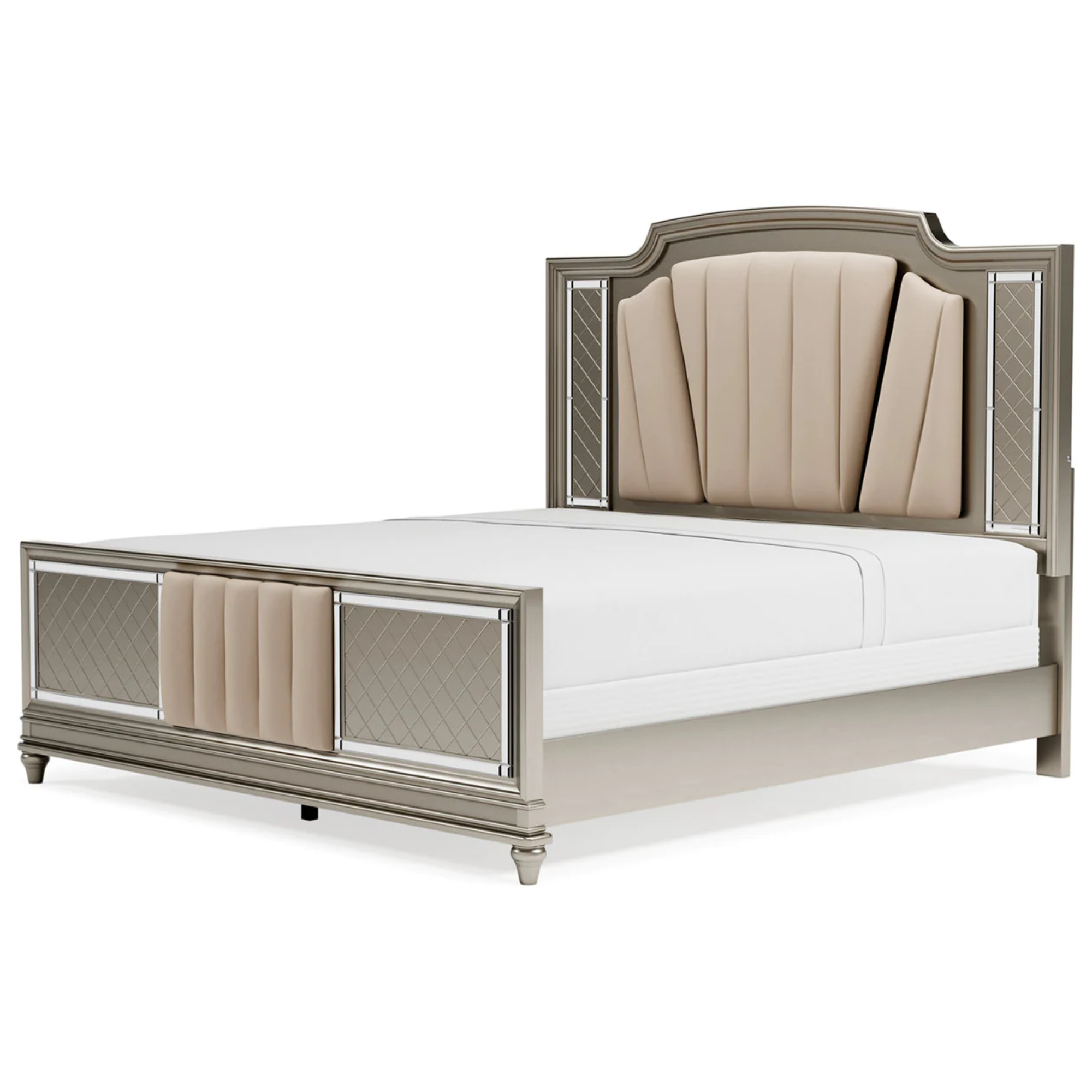 Chevanna Platinum King Upholstered Panel Bed