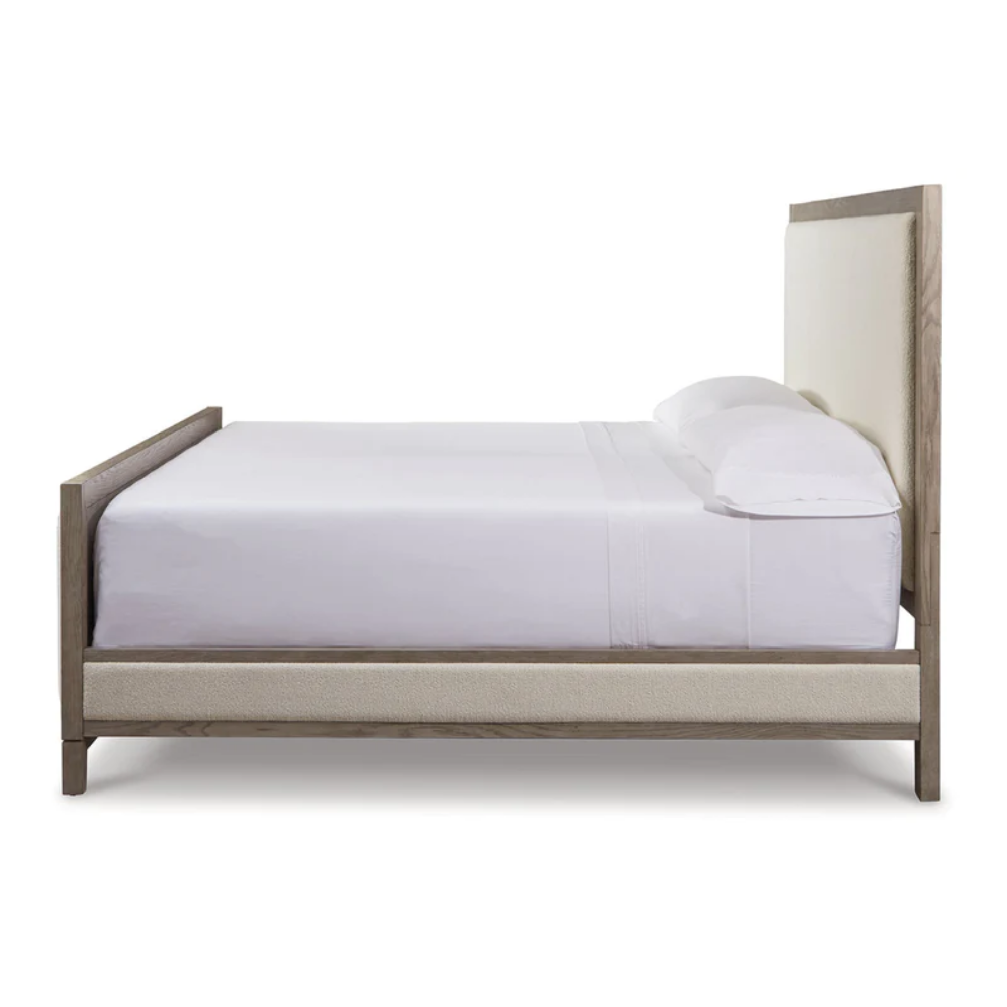 Chrestner Gray King Upholstered Panel Bed