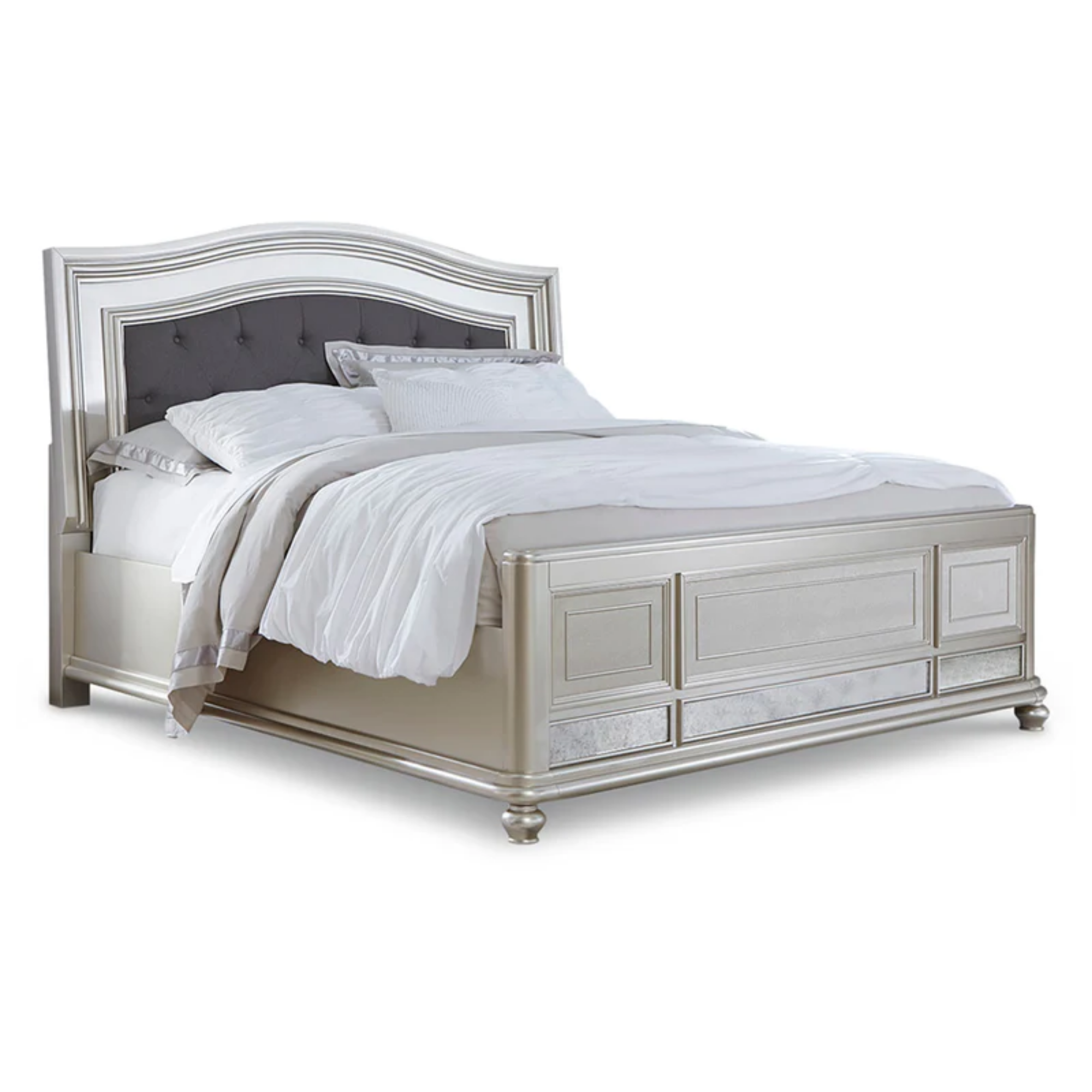 Coralayne Silver King Panel Bed
