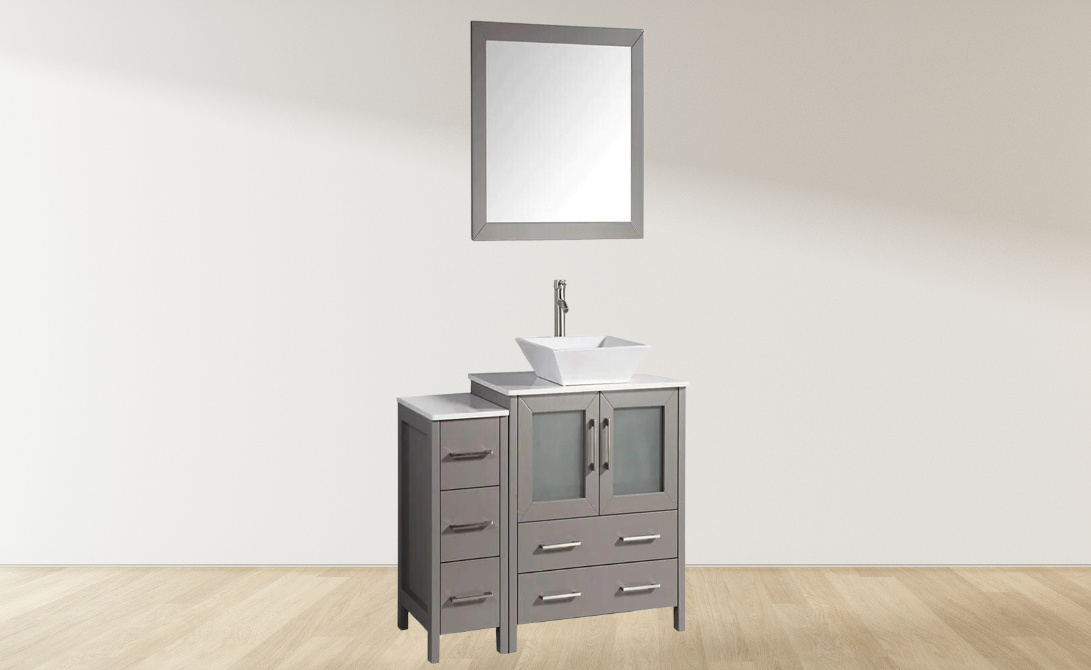 42 in. Single Sink Bathroom Vanity Combo Set in Gray - Decohub Home