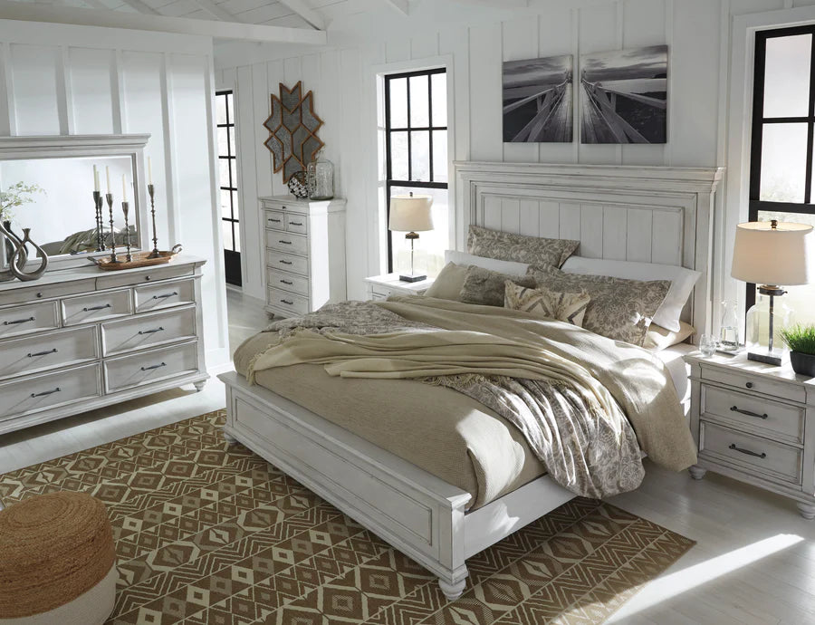Kanwyn Whitewash Panel Bedroom Set