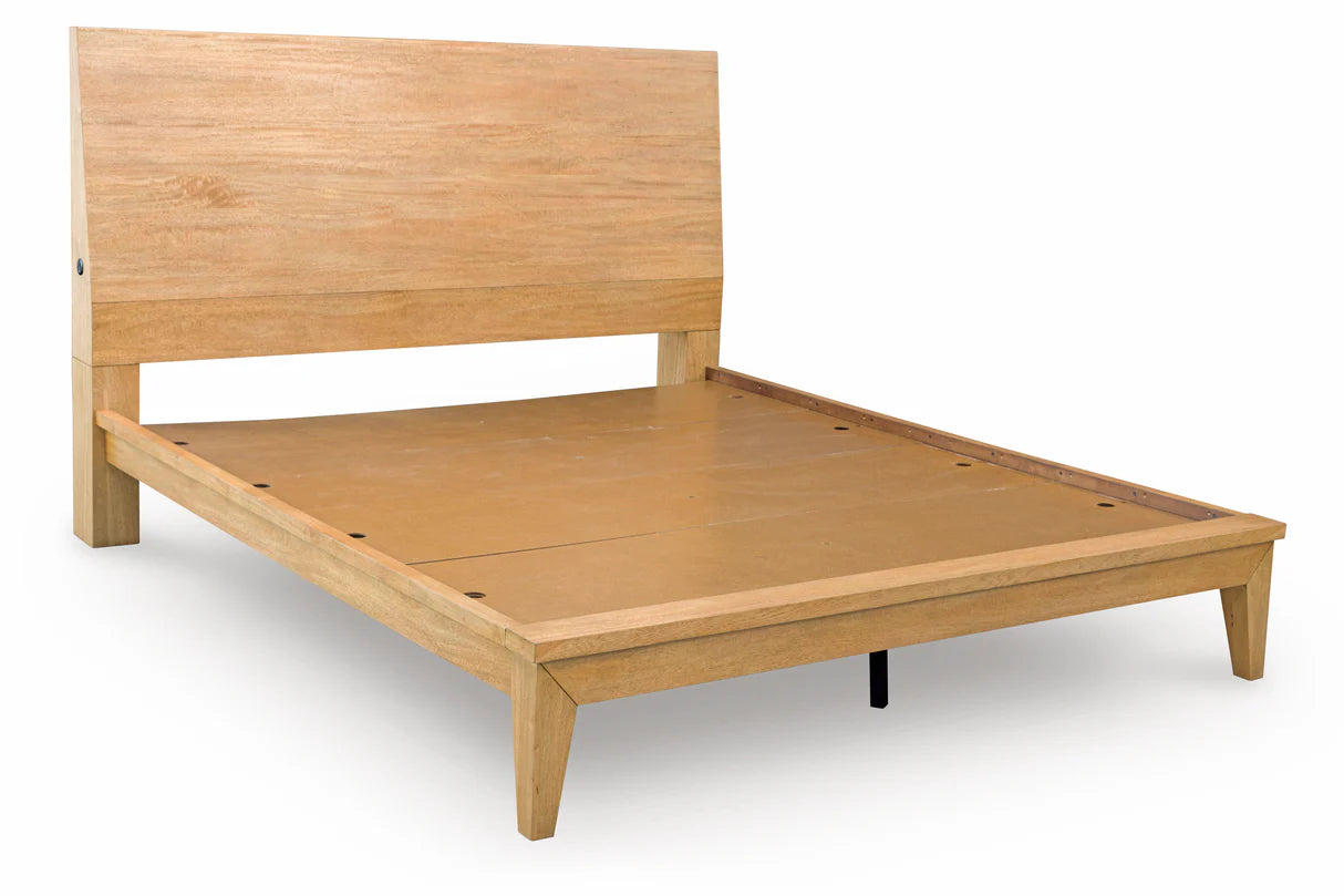 Sherbana Light Brown Platform Bedroom Set