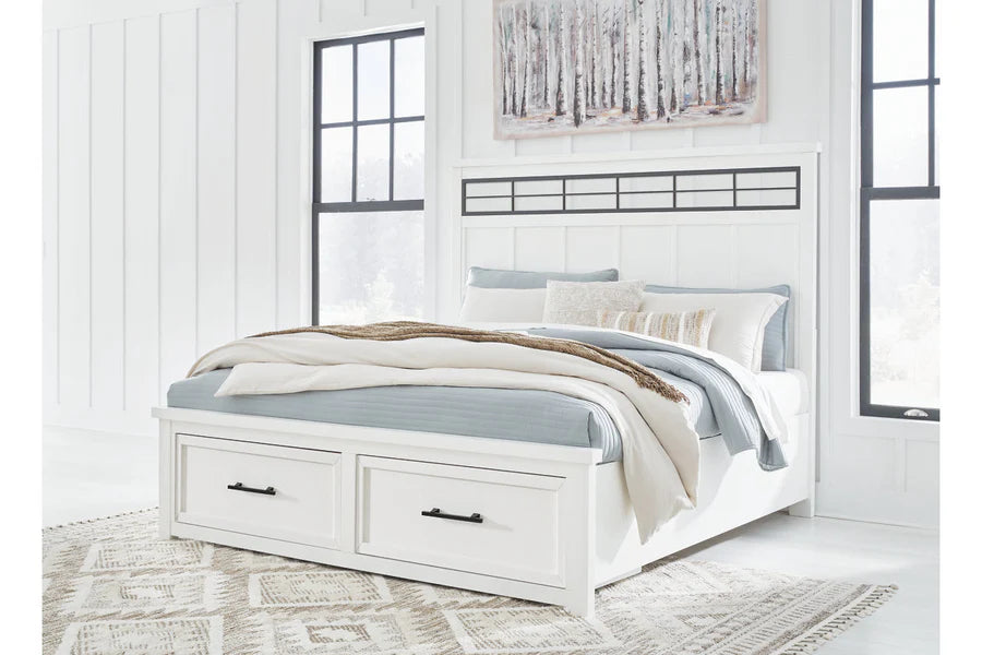 Ashbryn White Storage Platform Bedroom Set