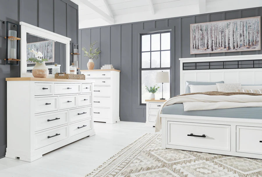 Ashbryn White Storage Platform Bedroom Set
